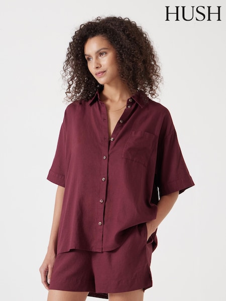 Hush Red Lana Linen Blend Shirt (F35256) | €86