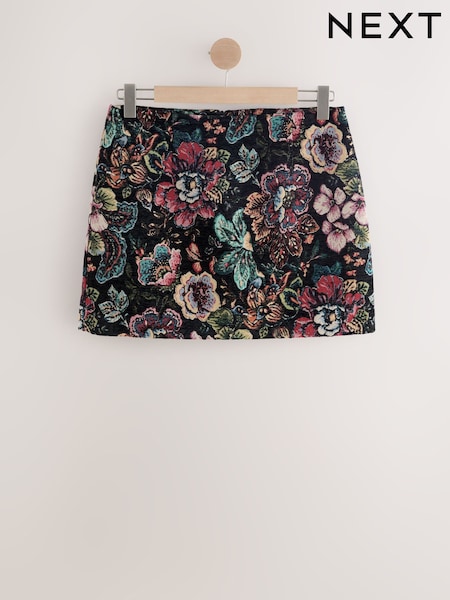 Preto - Mini Tapestry Jacquard Skirt (F35365) | R$ 340
