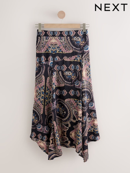 Estampado de fular - Crinkle Satin Asymetric Midi Skirt (F35367) | 64 €