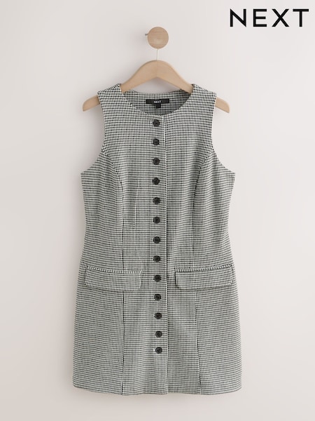 Črno-belo karirasta - Sleeveless Button Down Pinny Dress (F35460) | € 41