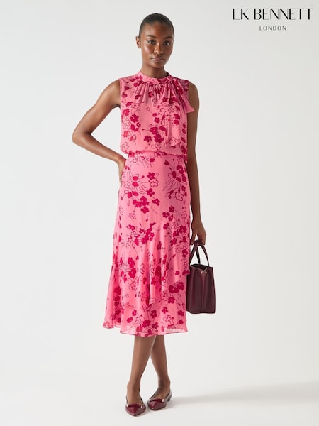 LK Bennett Rhoda Desert and Rio Viscose Wildflower Bow Blouse (F35487) | 1,333 LEI