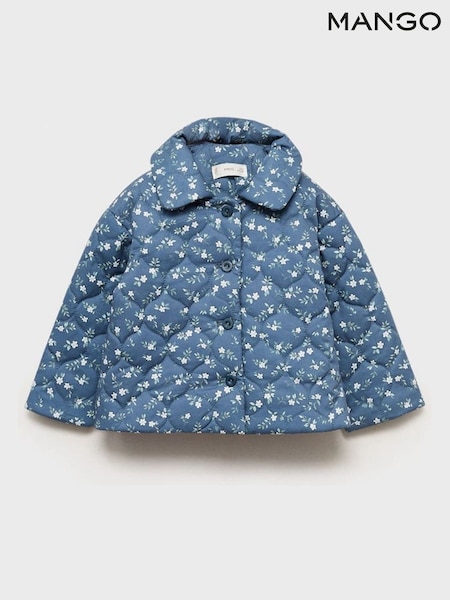 Mango Blue Flowers Print Quilted Anorak (F35517) | €42