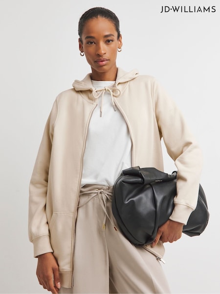 JD Williams Natural Longline Zip Hoodie (F35592) | €40