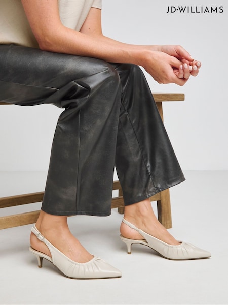 JD Williams Ruched Kitten Heel Slingbacks (F35601) | € 50