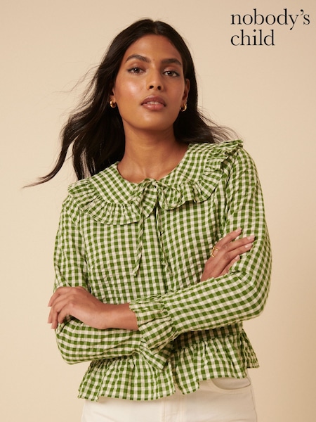 Nobodys Child Green Britney Ruffle Blouse (F35618) | €78