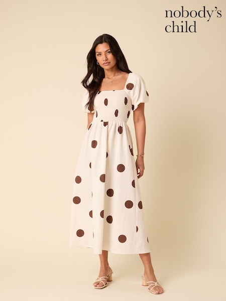 Nobodys Child White Tasmin Midi Dress (F35622) | €113