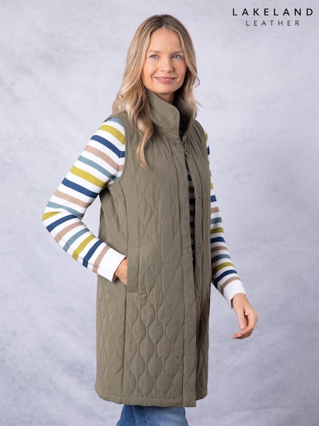 Lakeland Clothing Green Terra Quilted Longline Gilet (F35732) | €93