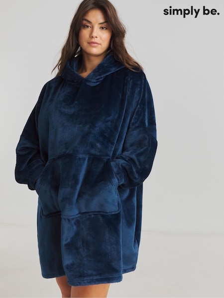 Simply Be Oversized Pretty Secrets Plush Fleece Hooded Dress With Elasticated Cuffs (F35749) | €54