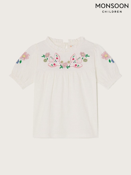 Monsoon Dove Embroidered Short Sleeve 100% Cotton Blouses (F35808) | 104 LEI - 149 LEI