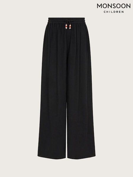 أسود - Monsoon Wide Leg Crinkle Trousers (F35816) | ‏178 د.إ.‏ - ‏ 192‏ د.إ.