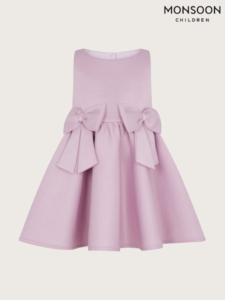 Monsoon Purple Baby Sleeveless Big Bow Dress (F35828) | €54 - €57