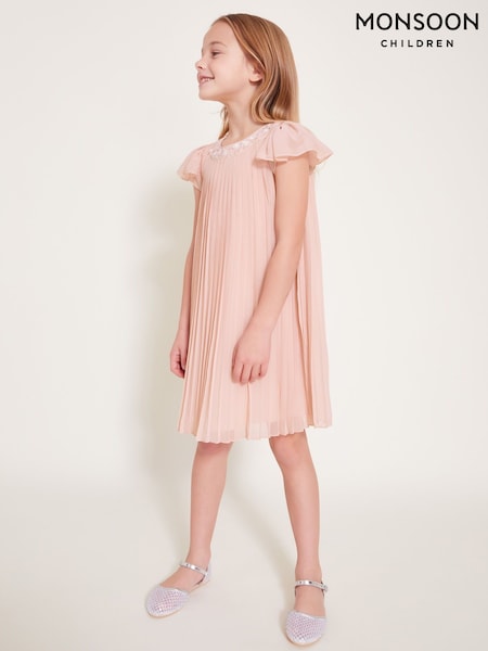 Monsoon Pink Nellie Pleated Bridesmaid Dress (F35846) | AED270 - AED298