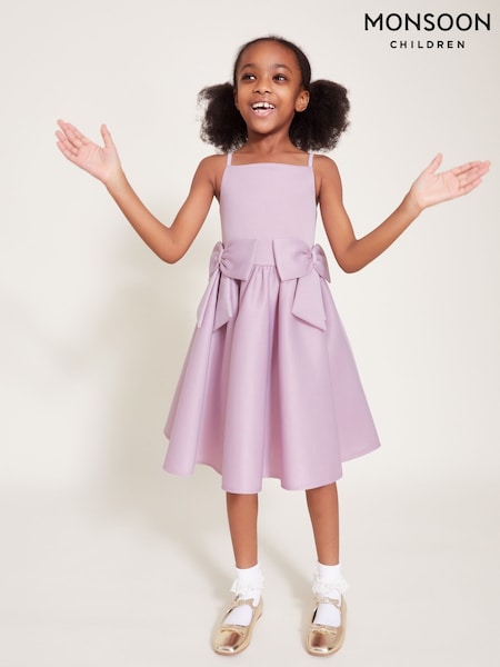 Monsoon Purple Two-Bow Scuba Dress (F35855) | kr685 - kr828