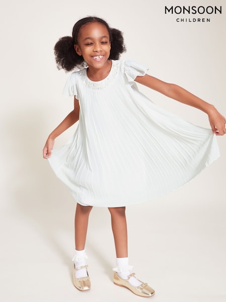 Monsoon Natural Nellie Pleated Bridesmaid Dress (F35856) | AED270 - AED298