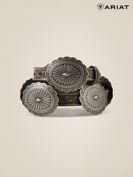 Ariat Western Oval Concho Diamond Leather Belt (F35929) | ‏427‏₪