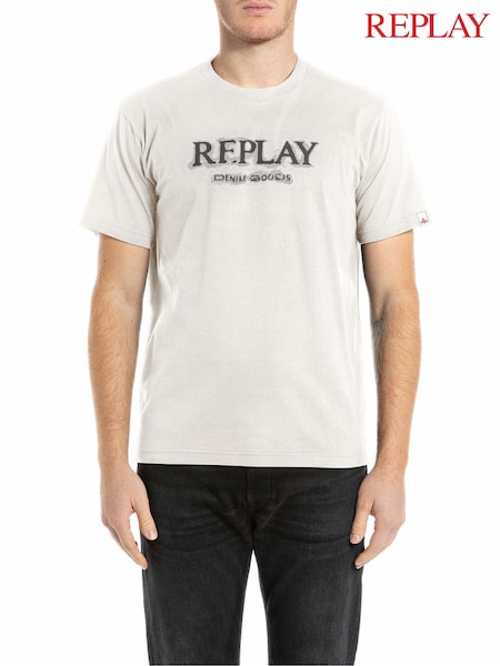 Replay White Logo T-Shirt (F35943) | AED262