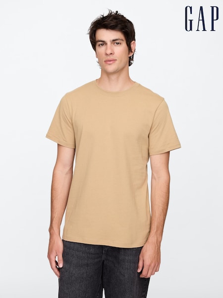 Gap Beige Short Sleeve Everyday 100% Cotton Crew Neck T-Shirt (F35978) | €17