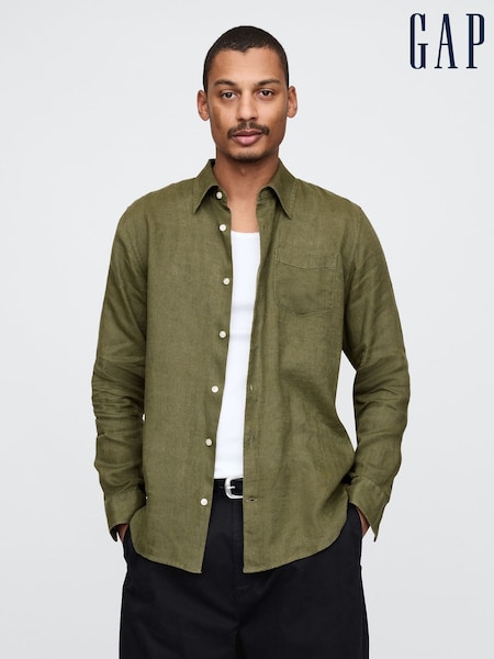 Gap Green 100% Linen Classic Shirt (F36001) | €99