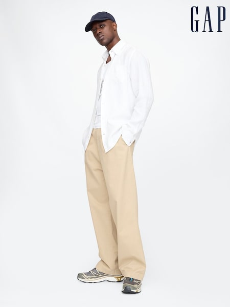 Gap White 100% Linen Long Sleeve Classic Shirt (F36052) | €92