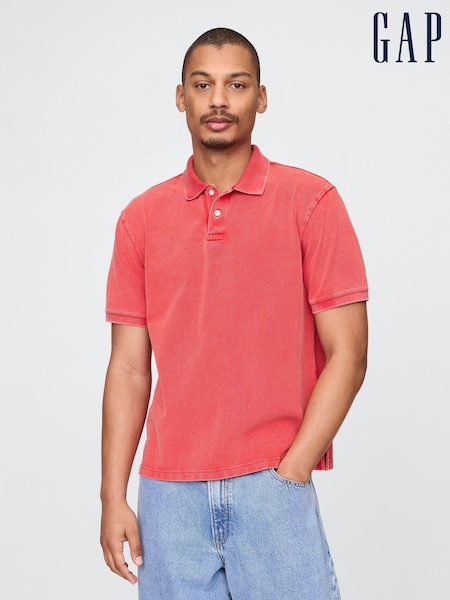 Gap Red Cotton Pique Short Sleeve Polo Shirt (F36053) | €50
