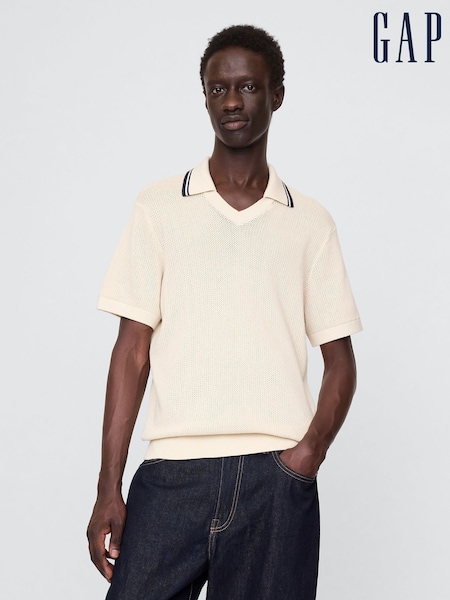 Azul - Gap Johnny-Collar Short Sleeve Knitted Polo Jumper (F36064) | 42 €