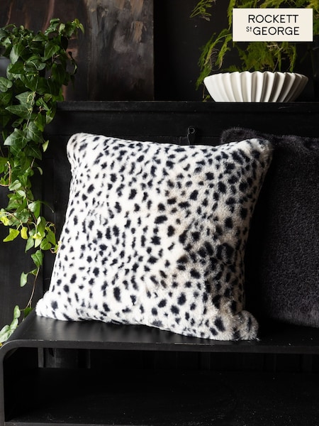 Rockett St George Snow Leopard Faux Fur Cushion (F36138) | 4,820 ISK