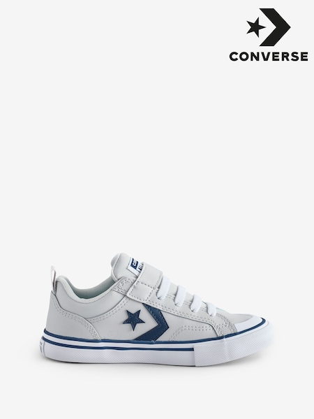 Converse White Pro Blaze Kid Strap Leather Trainers (F36287) | €51
