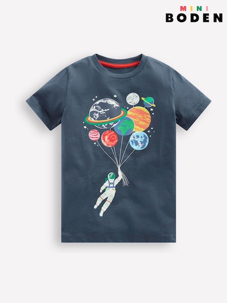 כחול  - Boden Glow-in-the-dark 100% Cotton T-shirt (F36357) | ‏85‏₪ - ‏96‏ ₪