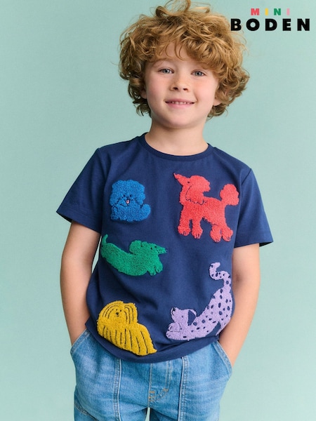 Boden Blue 100% Cotton Bouclé T-Shirt (F36361) | 47 QAR - 52 QAR
