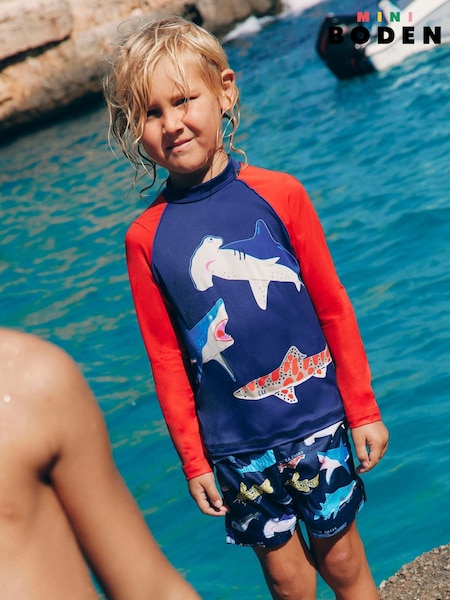Boden Blue Sun Safe Fun Rash Vest (F36380) | €36 - €42