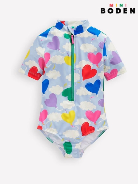 Boden Blue Hearts Short-sleeved Swimsuit (F36385) | $32 - $37