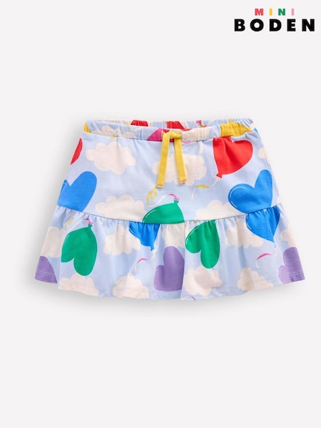 Boden Blue Hearts 100% Cotton Tiered Jersey Skort (F36390) | €12.50 - €13