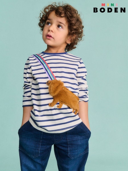 Boden Blue Novelty Bag 100% Cotton T-Shirt (F36396) | AED67 - AED78