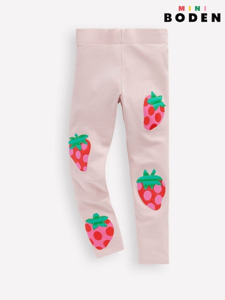 Boden Pink Strawberry Appliqué Leggings (F36400) | €28 - €31
