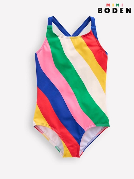 Boden Pink Cross Back Printed Swimsuit (F36425) | kr400 - kr440