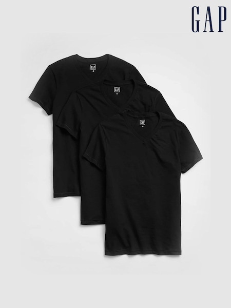 Gap Black V-Neck Short Sleeve T-Shirts 3 Pack (F36518) | € 47