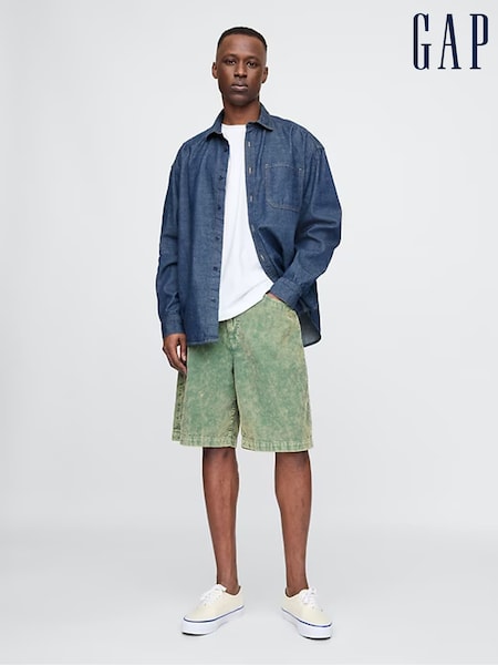 Зеленый - Gap Washed Cotton Corduroy Carpenter Shorts (F36522) | €59