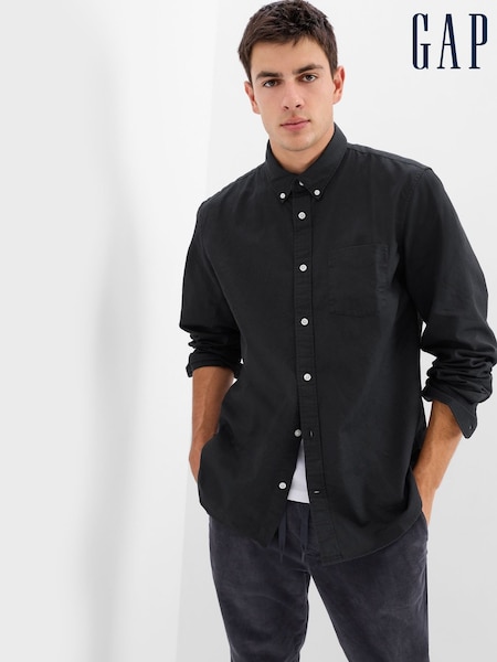 Gap Black Regular Fit Long Sleeve Oxford Shirt (F36538) | €57