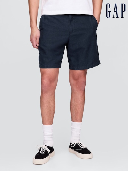 Gap Navy Blue 8"" Linen-Cotton Chino Shorts (F36581) | €64