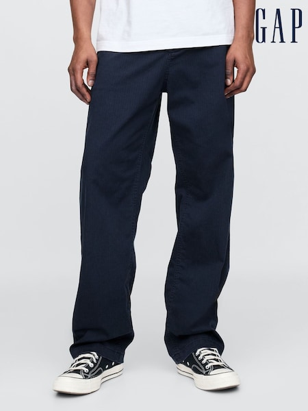 Gap Navy Blue 90s Loose Herringbone Chino Trousers (F36616) | €64