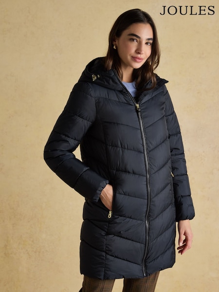 Moorsdale Navy Mid Length Showerproof Padded Coat (F36617) | R$ 880
