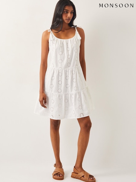 Monsoon Maud Broderie 100% Cotton Dress (F36631) | €109