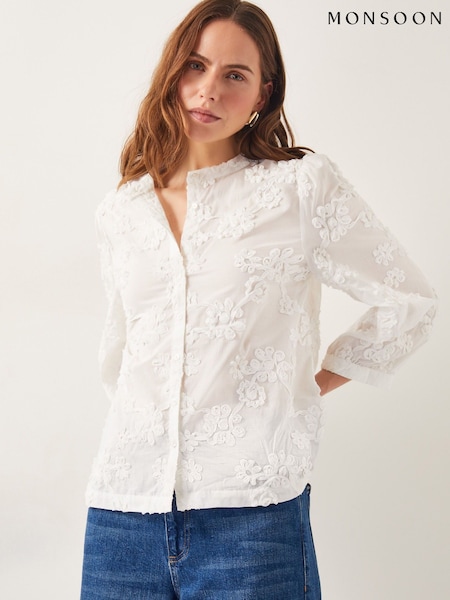 Monsoon Blair Floral Cornelli 100% Cotton Blouse (F36649) | 439 LEI