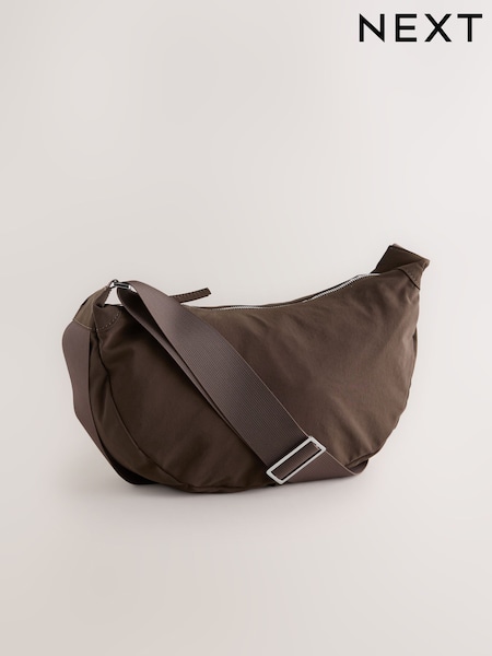 Chocolate Brown Large Nylon Sling Bag (F36694) | €34.50