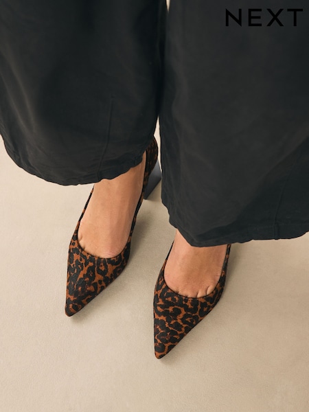 Leopard Forever Comfort® Leather Block Court Heels (F36723) | OMR31