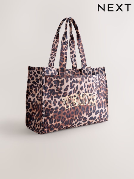 Animal Print Canvas Shoulder Bag (F36736) | €52.50