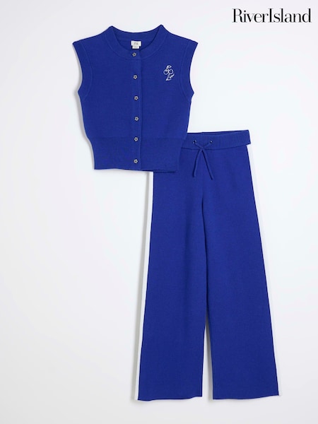 River Island Girls Blue Sporty Waistcoat Set (F36778) | ‏204 د.إ.‏