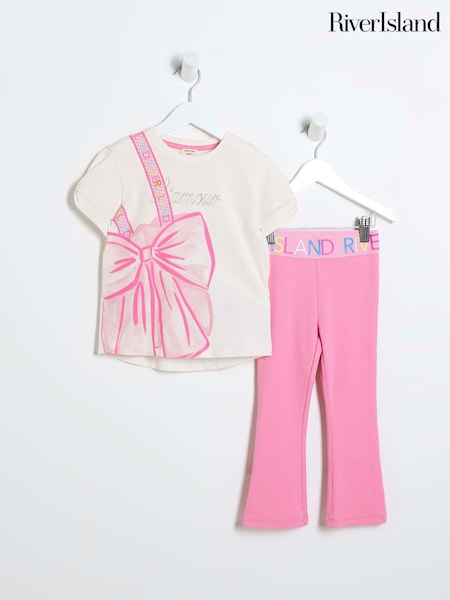 River Island Girls Lamour Bow Bag T-Shirt Set (F36794) | ‏69 ر.ق.