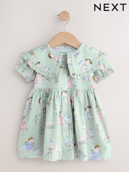 Green Short Sleeve Collared Dress (3mths-7yrs) (F36865) | €14 - €17