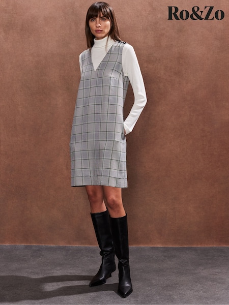 Ro&Zo Green Mono Check Mini Dress (F36870) | €68